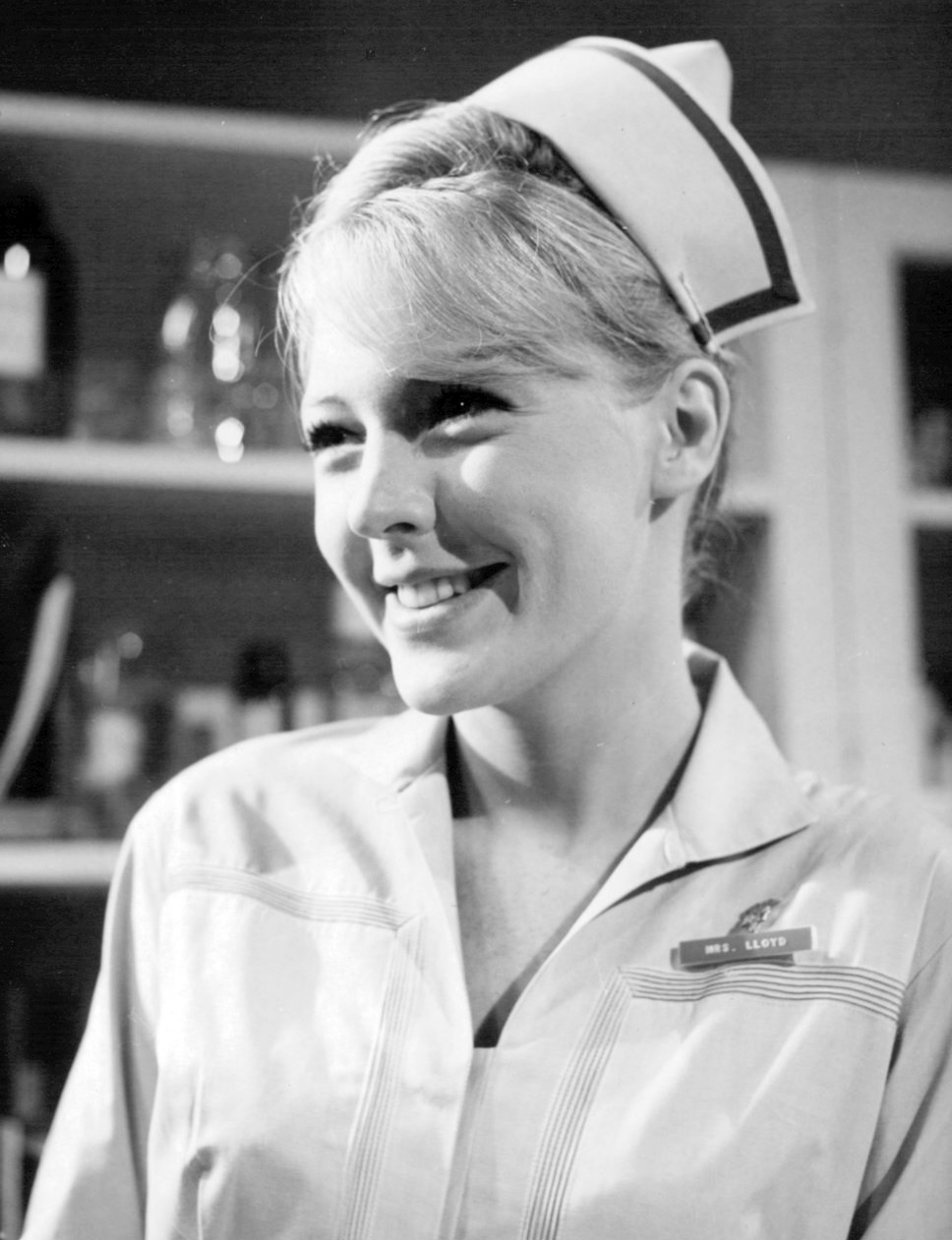 Photo of Joanna Pettet as Nurse Lloyd from the daytime drama The Doctors. (1964)