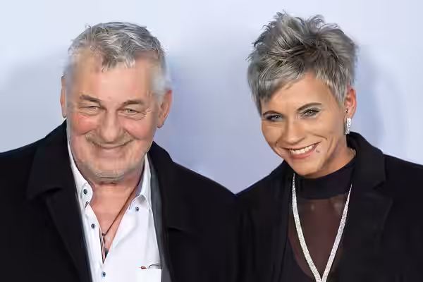 Heinz Hoenig and his wife Annika Kärsten-Hoenig at the Berlinale reception in the North Rhine-Westphalian state representation, Berlinale 2019