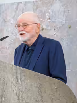 Der Film- und Fernsehproduzent Günter Rohrbach, Laudator in der Frankfurter Paulskirche zur "Überreichung des Theodor-W.-Adorno-Preises 2018 an Margarethe von T