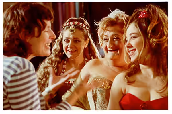 Photographie de tournage du film Trois princesses pour Roland, d'André-Line Beauparlant. Photographie de Caroline Hayeur. (2000)
