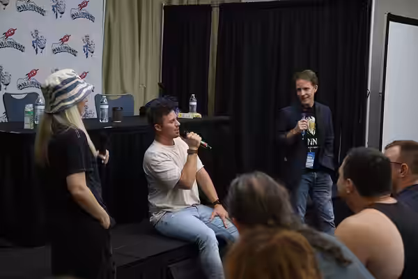 Cast members from Star Wars: The Clone Wars at GalaxyCon Raleigh 2022.