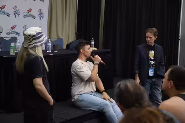 Cast members from Star Wars: The Clone Wars at GalaxyCon Raleigh 2022.