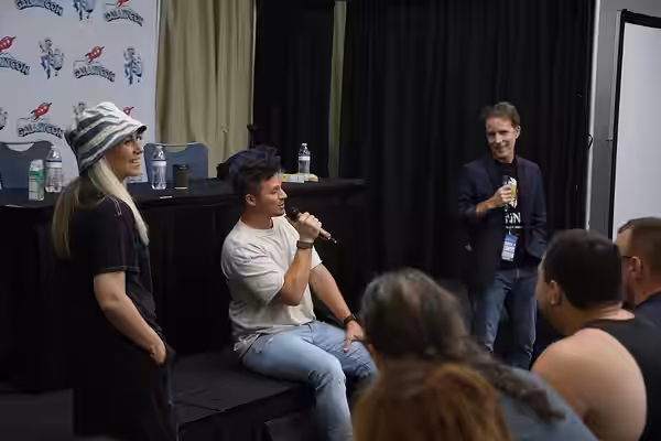 Cast members from Star Wars: The Clone Wars at GalaxyCon Raleigh 2022.