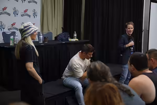 Cast members from Star Wars: The Clone Wars at GalaxyCon Raleigh 2022.