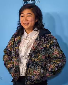 Christina Oh, producer, at the 2025 Sundance Film Festival for the movie Bubble &amp; Squeak.