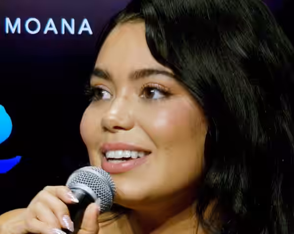 Auli'i Cravalho, the star of Moana 2, in conversation with Dana Ledoux Miller (one of the three directors and two writers of the film) at D23: The Ultimate Disn (2024)