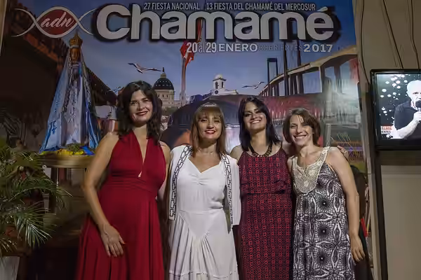 Corrientes, 26 de Enero de 2017 Elena Rogers, Soledad Villamil, Hilda Lizarazu y Valeria Gomez participaron de la 27 Fiesta Nacional del Chamamé en la ciudad de