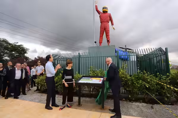 Governador do Estado de São Paulo, João Doria, em Inauguração da estátua em homenagem ao tricampeão mundial Ayrton Senna. Local: Guarulhos\SP. Data: 18\12\2019 