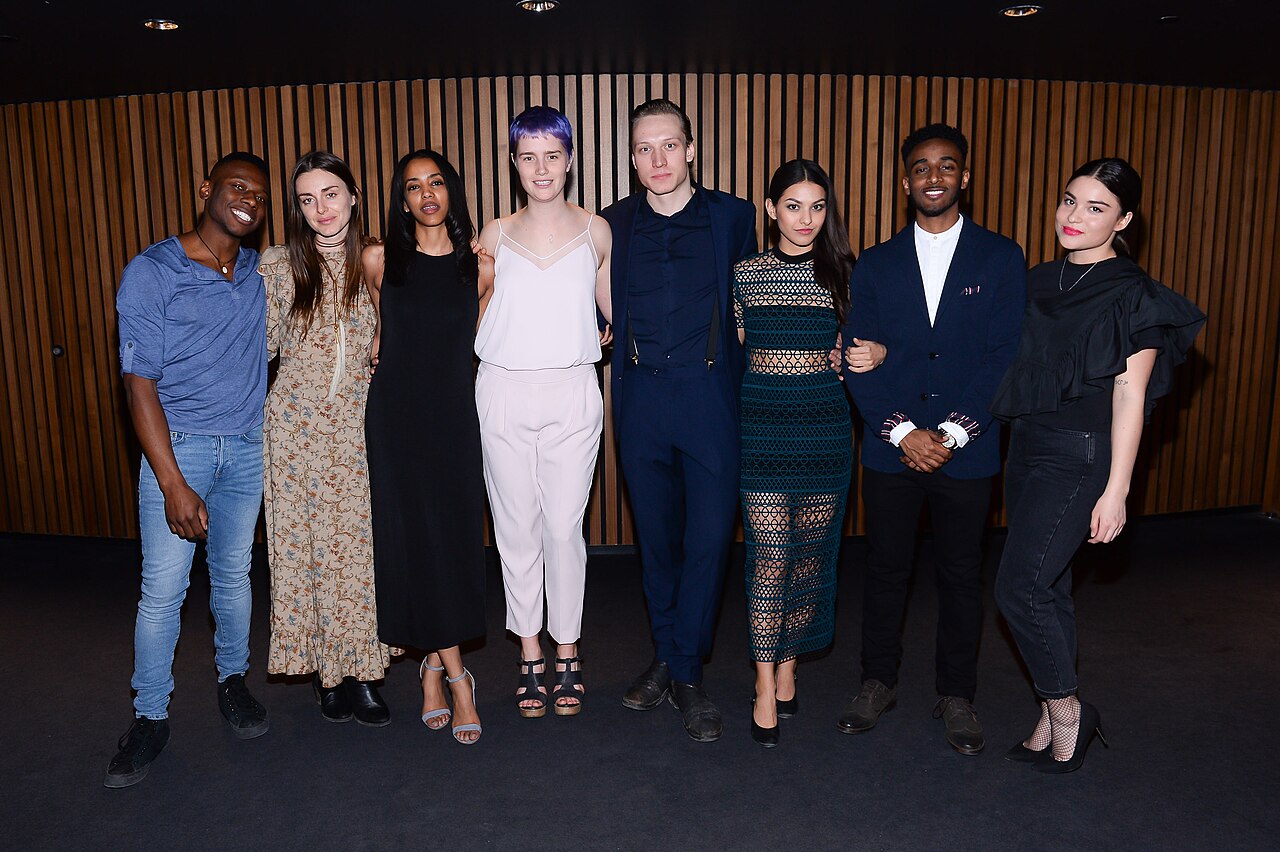 The 2017/18 CBC Actors Conservatory residents (L to R): Thomas Olajide, Kaelen Ohm, Getenesh Berhe, Libby Osler, Tim Dowler-Coltman, Humberly Gonzalez, Nabil Ra (2018)