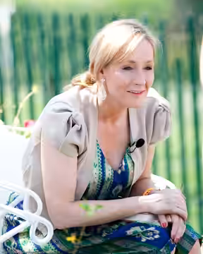 J.K. Rowling reads from Harry Potter and the Sorcerer's Stone at the Easter Egg Roll at the White House in 2010.