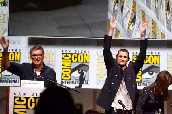 Craig Ferguson, Matt Smith and Jenna Coleman speaking at the 2013 San Diego Comic Con International, for "Doctor Who", at the San Diego Convention Center in San