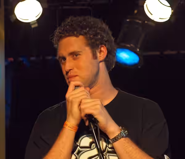TJ Miller performing stand-up comedy in 2010.