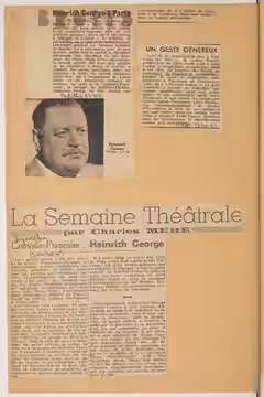 Contient : coupures de presse. - Concerne : représentation du 3 novembre 1943 à la Comédie Française Langue : français
