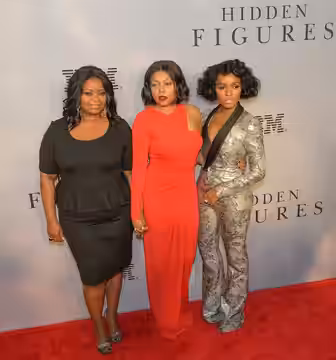 American actress Octavia Spencer, left, American actress and singer Taraji P. Henson, center, and American musical recording artist, actress, and model Janelle  (2016)