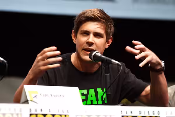 Chris Lowell speaking at the 2013 San Diego Comic Con International, for "Veronica Mars", at the San Diego Convention Center in San Diego, California. Please at