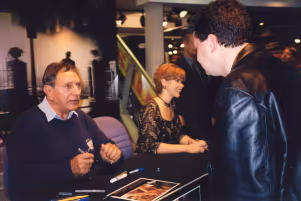 Meeting William Peter Blatty (author of The Exorcist) shortly after meeting Linda Blair (star of the film). (2009)