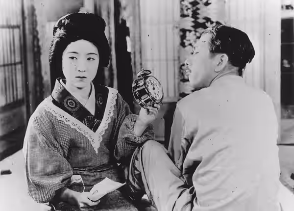 Kinuyo Tanaka and Atsushi Watanabe in The Neighbor's Wife and Mine (1931)