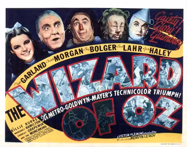 Lobby card from the original 1939 release of The Wizard of Oz.