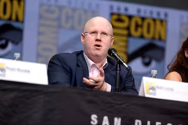 Matt Lucas speaking at the 2017 San Diego Comic Con International, for "Doctor Who", at the San Diego Convention Center in San Diego, California. Please attribu