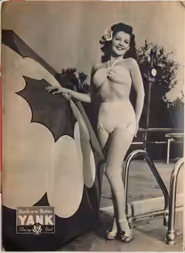 Barbara Bates pin-up from Yank, The Army Weekly, May 4, 1945
