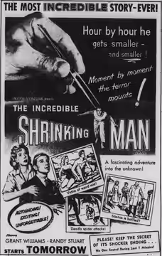 RKO Keith's Theater advertisement for the science fiction film The Incredible Shrinking Man (1957). From the 12 March 1957 Evening Star.
