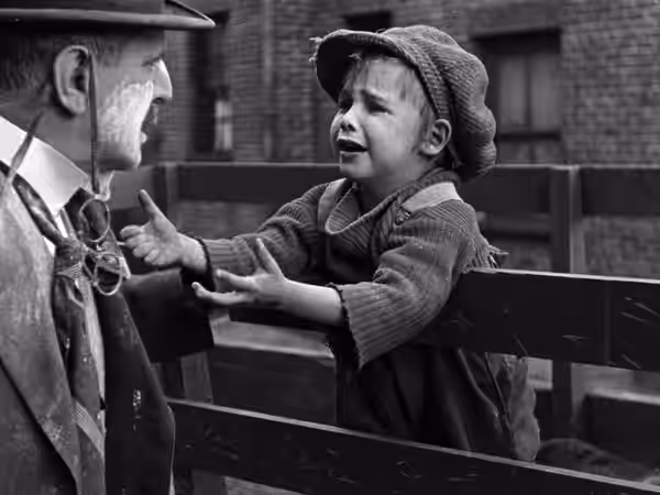 Frank Campeau (the man) and Jackie Coogan (child) in The Kid (1921). (2012)