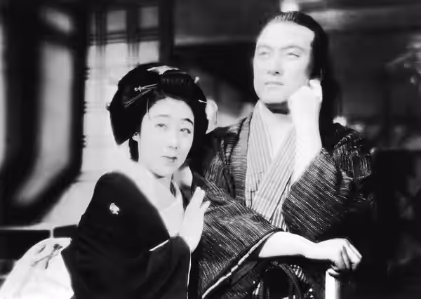 Isuzu Yamada and Chōjūrō Kawarasaki in Sono zen'ya (その前夜) directed by Ryō Hagiwara - 1939