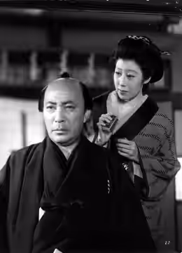 Tsumasaburō Bandō and Isuzu Yamada in Ōedo gonin otoko (大江戸五人男) directed by Daisuke Itō - 1951