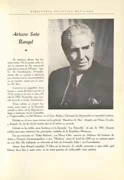 Fotografía de Arturo Soto Rangel en el Directorio de Artistas mexicanos de 1954.