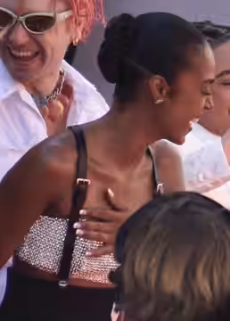 Jasmine Jobson with cast and crew of Bird at Cannes premiere (2024)