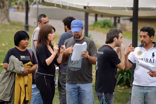 Nancy Dupláa en las grabaciones de "Graduados" en el municipio de Tigre. (2013)