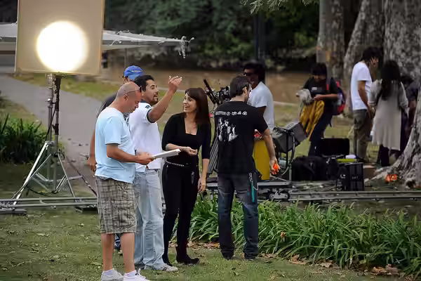 Nancy Dupláa en las grabaciones de "Graduados" en el municipio de Tigre. (2013)
