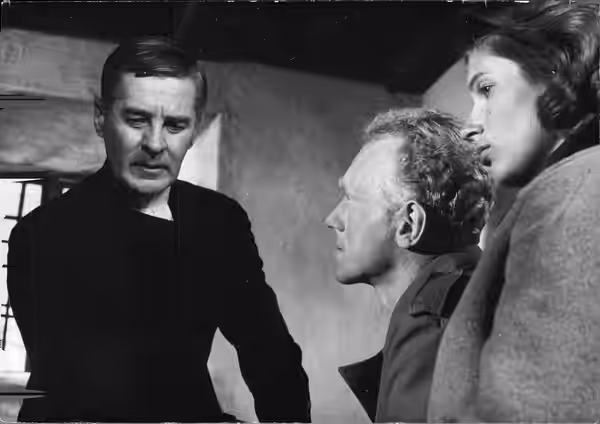 Gunnar Björnstrand, Max von Sydow och Gunnel Lindblom i "Nattvardsgästerna". (1963)