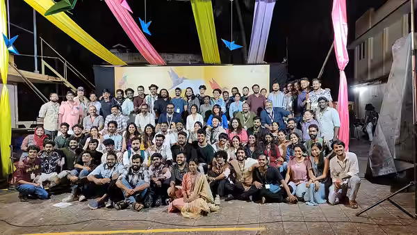 7th Dialogue Film Festival Volunteers with anurag kashyap and nimisha sajayan
