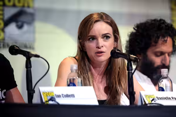 Danielle Panabaker speaking at the 2016 San Diego Comic Con International, for "Preacher", at the San Diego Convention Center in San Diego, California. Please a