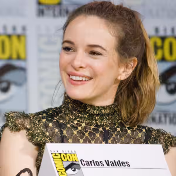 Danielle Panabaker speaking at the 2017 San Diego Comic Con International, for "The Flash", at the San Diego Convention Center in San Diego, California.