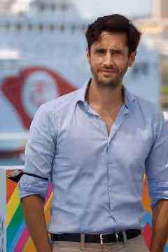 Juan Diego Botto en la sesión fotográfica en el Muelle Uno de presentación de la película Los europeos, durante el Festival de Málaga 2020