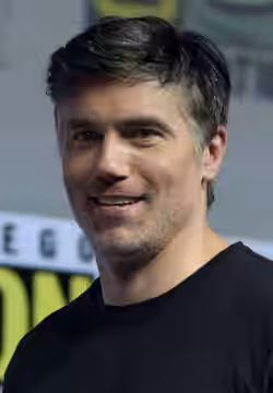 Anson Mount speaking at the 2018 San Diego Comic Con International, for "Star Trek: Discovery", at the San Diego Convention Center in San Diego, California. Ple
