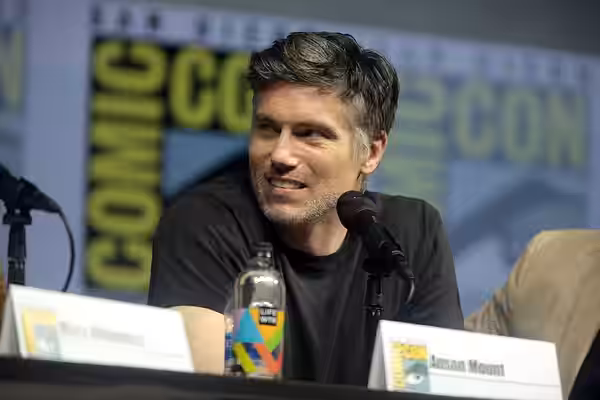 Anson Mount speaking at the 2018 San Diego Comic Con International, for "Star Trek: Discovery", at the San Diego Convention Center in San Diego, California. Ple