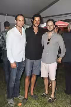 CFC Actors Conservatory alumni Trevor Hayes, Charlie Carrick and Eric Murdoch at the CFC Garden Party, where the Canadian Film Centre (CFC) announced THE SLAIGH (2012)