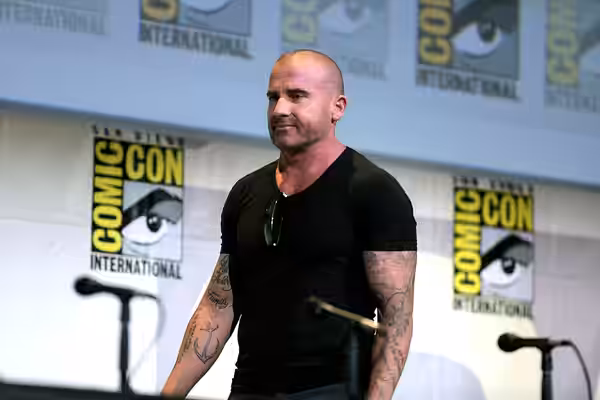 Dominic Purcell speaking at the 2016 San Diego Comic Con International, for "Prison Break", at the San Diego Convention Center in San Diego, California. Please 