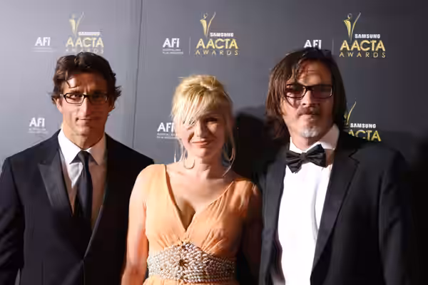 Australian actor Nathaniel Dean (pictured far right) at the AACTA award 2012, Sydney, Australia