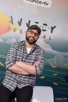 Josh Cooley at the screening event of "Toy Story 4" at the 2019 Annecy International Animation Festival.