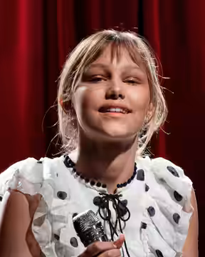 Grace VanderWaal performing live at the Grammy Museum in Los Angeles, California, on Sunday, July 22, 2018.