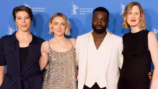 Nora Fingscheidt, Saoirse Ronan, Paapa Essiedu and Amy Liptrot presenting the movie The Outrun at the Berlinale 2024
