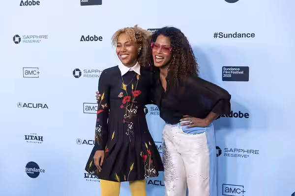 DeWanda Wise and Cassandra Freeman at the 2025 Sundance Film Festival for the premiere of "Love, Brooklyn"