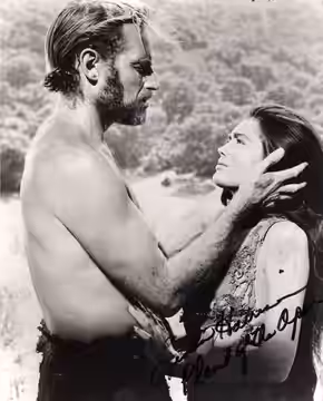 Charlton Heston and Linda Harrison in the classic 1968 film Planet of the Apes