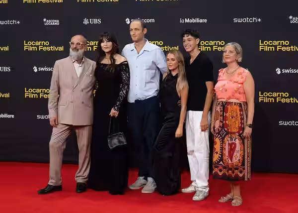 Monica Bellucci, Giovanni Tortorici and Giona A. Nazzaro Artistic Director on the red carpet at the 79th Locarno Film Festival 2026