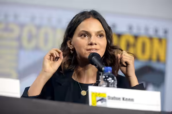 Dafne Keen speaking at the 2019 San Diego Comic Con International, for "His Dark Materials", at the San Diego Convention Center in San Diego, California. Please