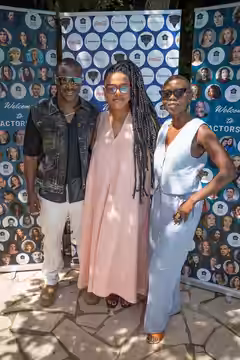 Sallieu Sesay, Stephanie Broocks, and Eliane Umuhire at 2025 Actor's Home Brunch at Cannes Film Festival.